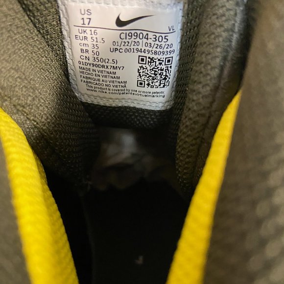 Nike Force Savage Pro 2 Mid Shark Oregon Ducks Sample PE Cleats Sz 17 CI9904-305 main image 6